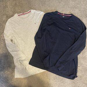Tommy Hilfiger Gray and Navy Long Sleeve Shirts